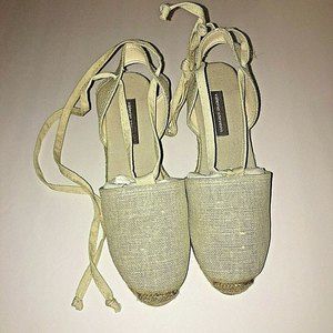Valerie Stevens Womens Shoes Sandals Espadrilles Beige Wedges 6.5 M Boho Chic